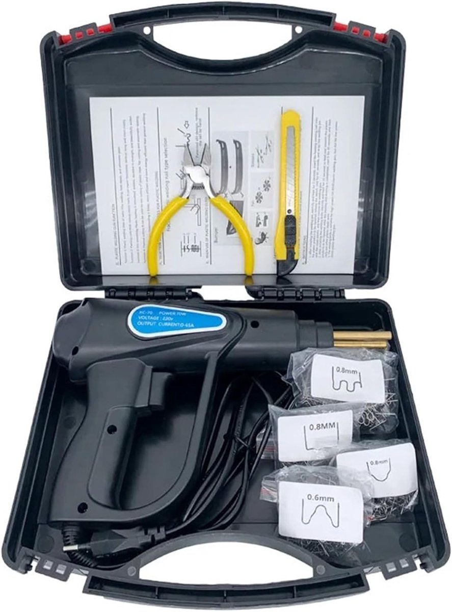 Kunststof Lasapparaat - Lasapparaat Set - Kunststof Reparatie - Snelle Opwarming - 70W Vermogen - Zwart