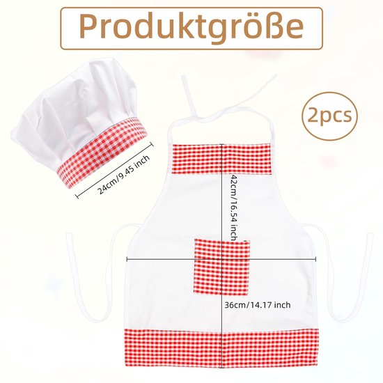 Dailygoods - Schattige 2-delige Baby Kok-Outfit met Muts en Schort voor 6-24 Maanden — afbeelding 5