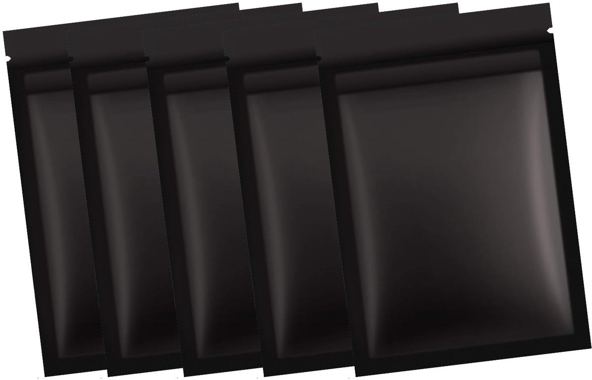 Dailygoods - Verpakking van 100 hersluitbare zwarte zip-zakjes, platte ziplock-zakken voor dagelijks bewaren (zwart, 7 x 10 cm)