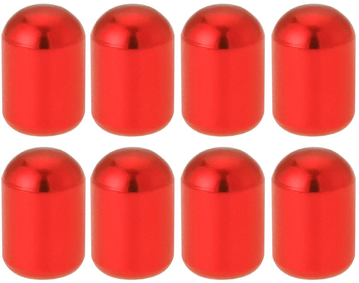 Dailygoods- Ventieldoppen Aluminium - 8 Stuks - 16x10.5mm - Antilek - Universele Maat - Geschikt voor Auto's/Fietsen - Duurzaam Materiaal - Ventieldop