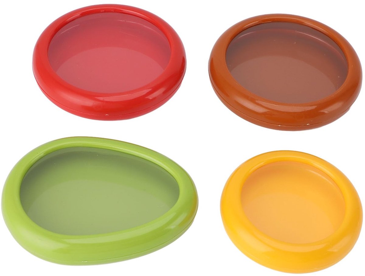 Dailygoods- Voedselcontainers Set van 4 - Opbergdozen - Fruit/Vegetables - Herbruikbaar - Veilig Materiaal - Ruimtebesparend