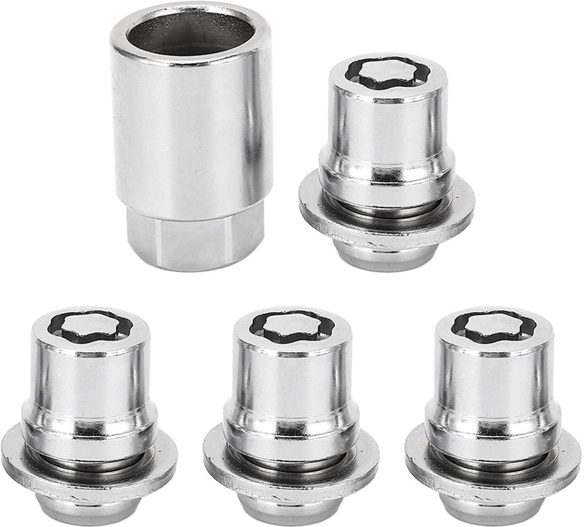 Dailygoods- Wielslotmoeren Antidiefstalset - Gelegeerd Staal - 4 Stuks - Maat 12mm x 1.5 - Geschikt voor 2002-2022 - Betrouwbare Beveiliging - Wielmoeren