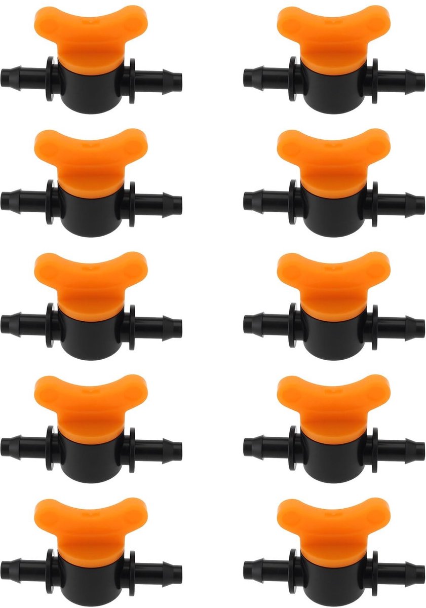Dailygoods- Afsluitklep 3/16" - 10 Stuks - 4,5-6,5mm Nozzle - Voor 4/5mm Tuinslangen - Duurzaam Kunststof - Eenvoudige Installatie - Irrigatiekoppeling