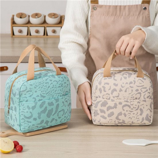Beige compacte 6L ge茂soleerde mini lunchtas, lichtgewicht herbruikbare koeltas voor lunchbox, snacks en drinkfles, geschikt voor werk, school en picknick — afbeelding 4