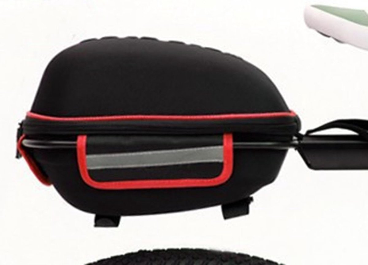 Fiets Bagagedragertas - Fietstas Achter - Fietsen Opbergen - Harde Schaal Waterdicht - 4.5 kg Draagvermogen - Zwart Rood