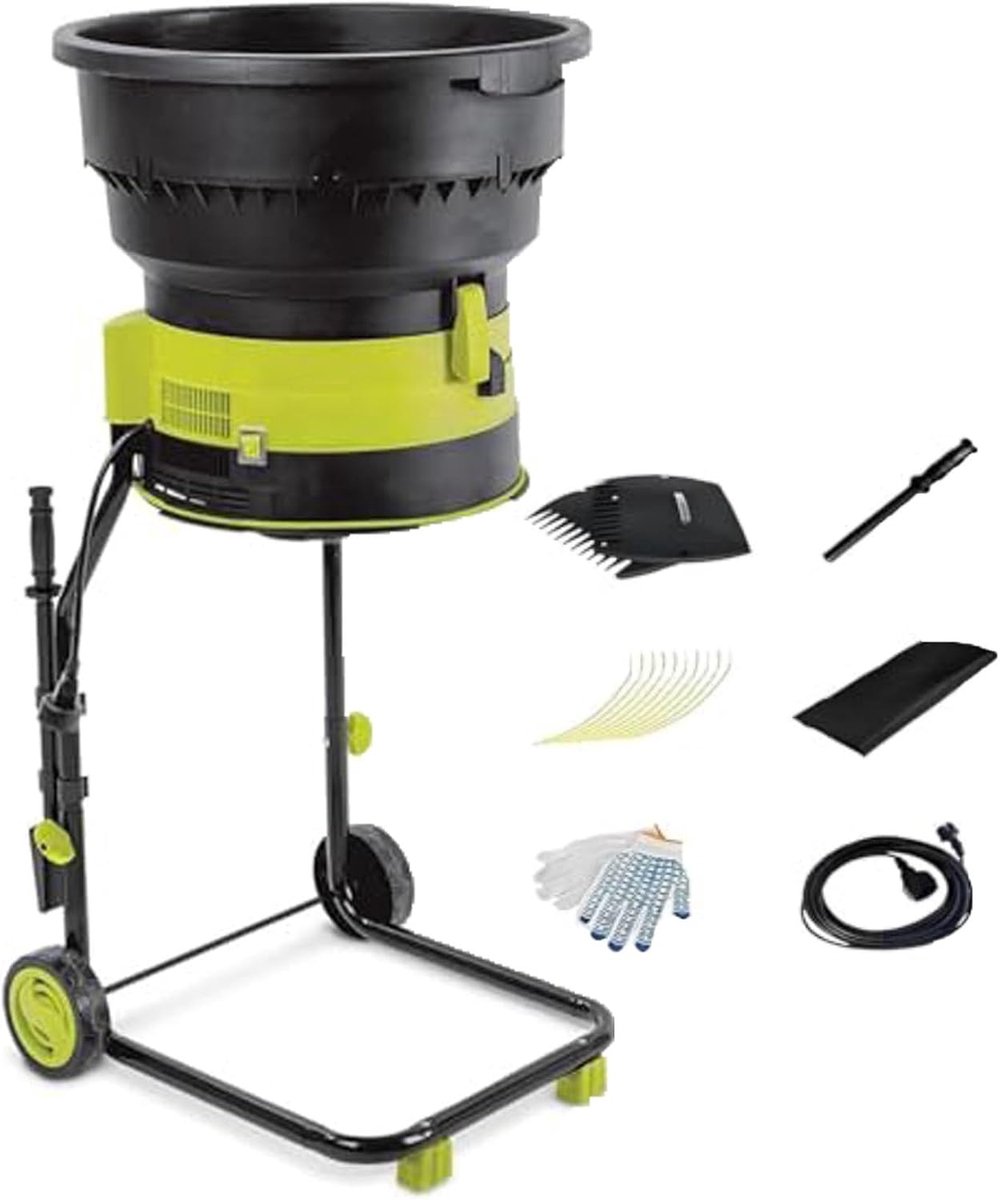 Elektrische Bladmulcher - Tuinversnipperaar Mulcher - Tuinafval Verwerken - Bladloos Ontwerp - 2500 W 8000 tpm - Zwart