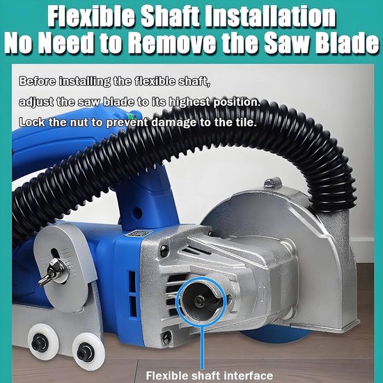 Voegen Reiniger - Tegelmachine - Voegen Uitslijpen - Krachtige 1200W Motor - 34 cm Lengte - Blauw — afbeelding 2