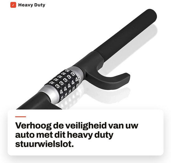 Foto: Dailygoods stuurwielslot heavy duty antidiefstalapparaat zinklegering stalen structuur 5 cijferig wachtwoord dubbel u vormig ontwerp maximale bescherming stuurslot