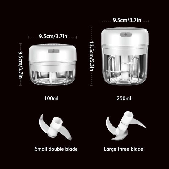 Elektrische Mini Hakker - Keukenmachine Groente - Snel Ingrediënten Snijden - Eén Druk Op Knop - 250 ml Capaciteit - Roze — afbeelding 2