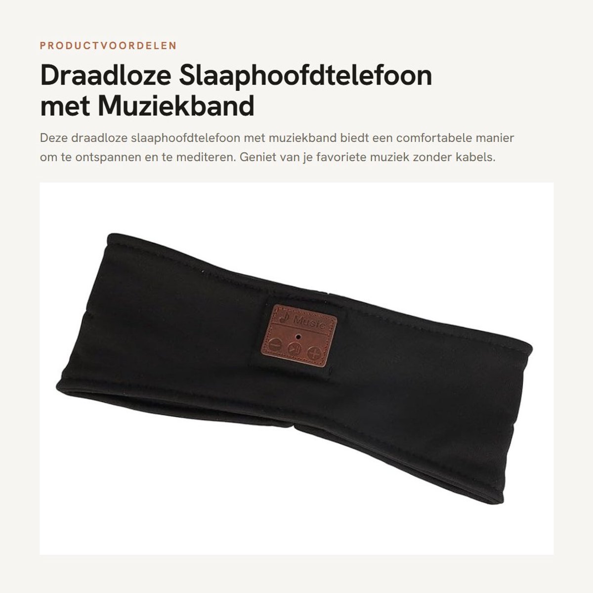 Dailygoods - Draadloze Slaaphoofdtelefoon met Muziekband voor Ontspanning