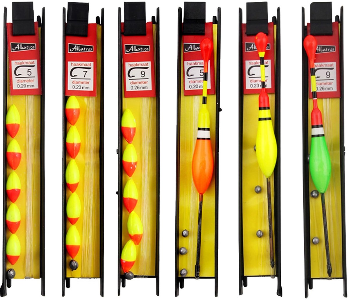 Dailygoods- Zwembobbers 6-delige set - Vliegenvissen met lood/koord/haak - Waterbestendig - Kunststof - Voor zwembad/meer/zee - Hengeldobbers