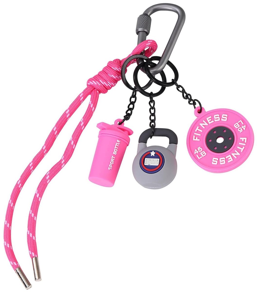 Dailygoods - Fitness Sleutelhanger - Mini Halter Kettlebell Fitness Hanger, Roze Sport Sleutelband, Ideaal Cadeau voor Trainers & Fans