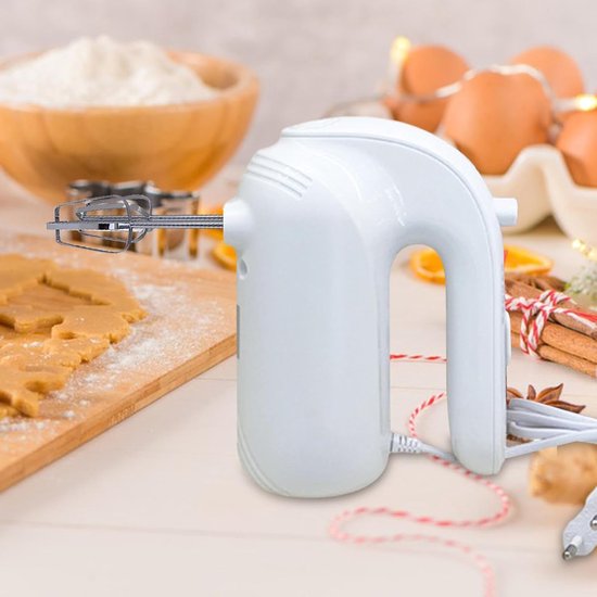 Elektrische Handmixer - Keukenmixer Garde - Beslag Maken - 5 Snelheden Instelbaar - 120 W - Wit — afbeelding 3