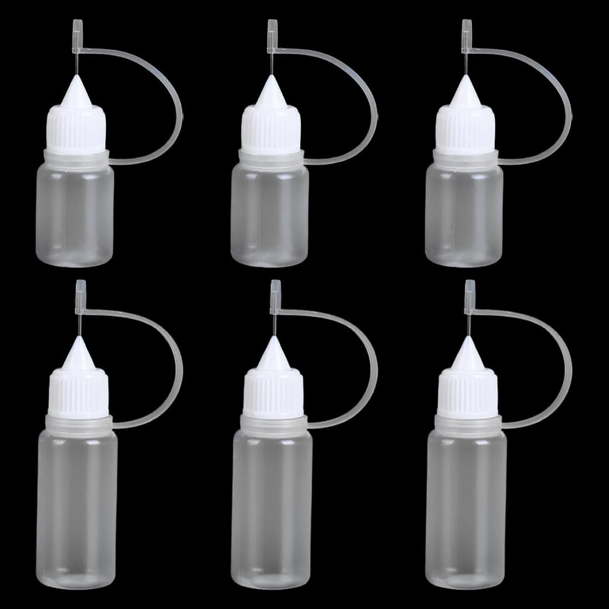 Dailygoods- Lijmapplicators Set van 6 - Drupflessen - Naaldtip - Drukflessen - Precisie Toepassing - Eenvoudig te Reinigen - Lijmbottles