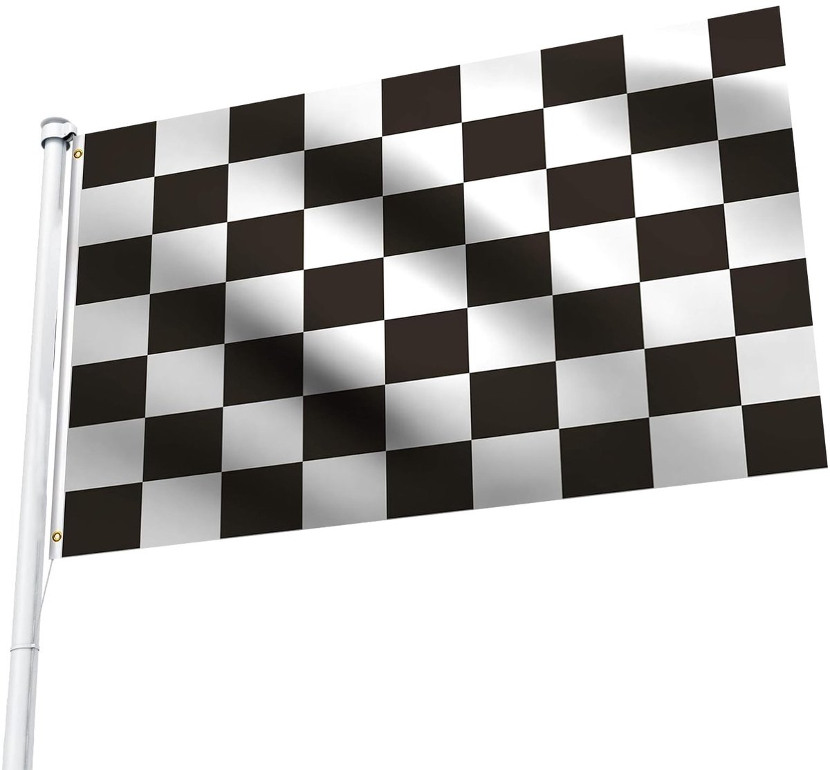 Dailygoods- Dambordvlag Zwart-wit 150 x 90 cm - Race-vlag 3 x 5 m - Geruite Banner - Tuindecoratie - Raceautovlag - Formule 1 Vlag - Racevlag