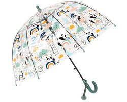 Dailygoods - Rhomba Duidelijke transparante bubble paraplu voor kinderen, lichtgewicht, schattig, 8 vezels, schattige koepel, meer, perfect voor wandelen, kinderparaplu voor kinderen, panda, Klein