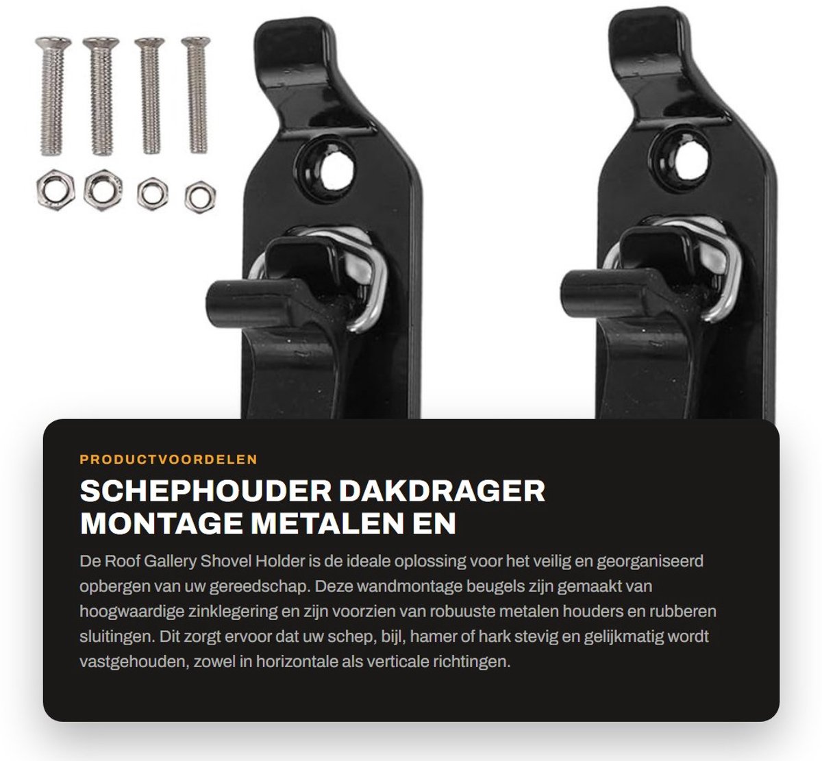 Dailygoods- Schephouder met rubberen sluitingen - Metalen wandmontagebeugels - Montageset voor bijlhouder - Eenvoudig te installeren - Draagvermogen 62 lbs - Afmetingen 6,5 x 3 cm - Gereedschapshouder