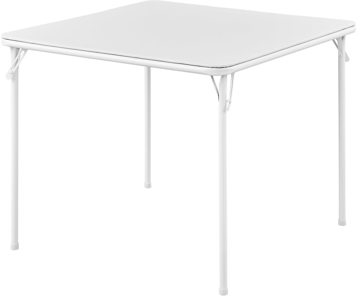 Dailygoods- Opvouwbare Tafel - Vierkant - Draagbaar - Vinyl Tafelblad - Intrekbare Poten - Afmetingen 80x80x70 cm - Klaptafel