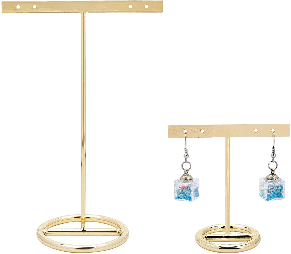 Dailygoods - T-Bar Oorbel Display Stand - Sieradenhouder - Goud - Organizer voor Oorbellen - Perfect voor Winkels en Fotografie