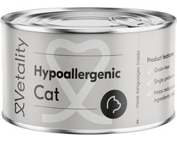 Vetality Kattenvoer Hypoallergeen - 24 x 85 gram - Kattenvoer Droogvoer - Voor Katten met Voedselovergevoeligheid - Licht Verteerbaar - Ondersteunt de Huid en Vacht - Voor Volwassen Katten