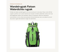 Dailygoods- Wandelrugzak 40 Liter - Waterdichte Rugzak - Duurzaam Nylon - Ruim Hoofdvak - Versterkte Versteviging - 52 x 32 x 18 cm - Trekkingrugzak