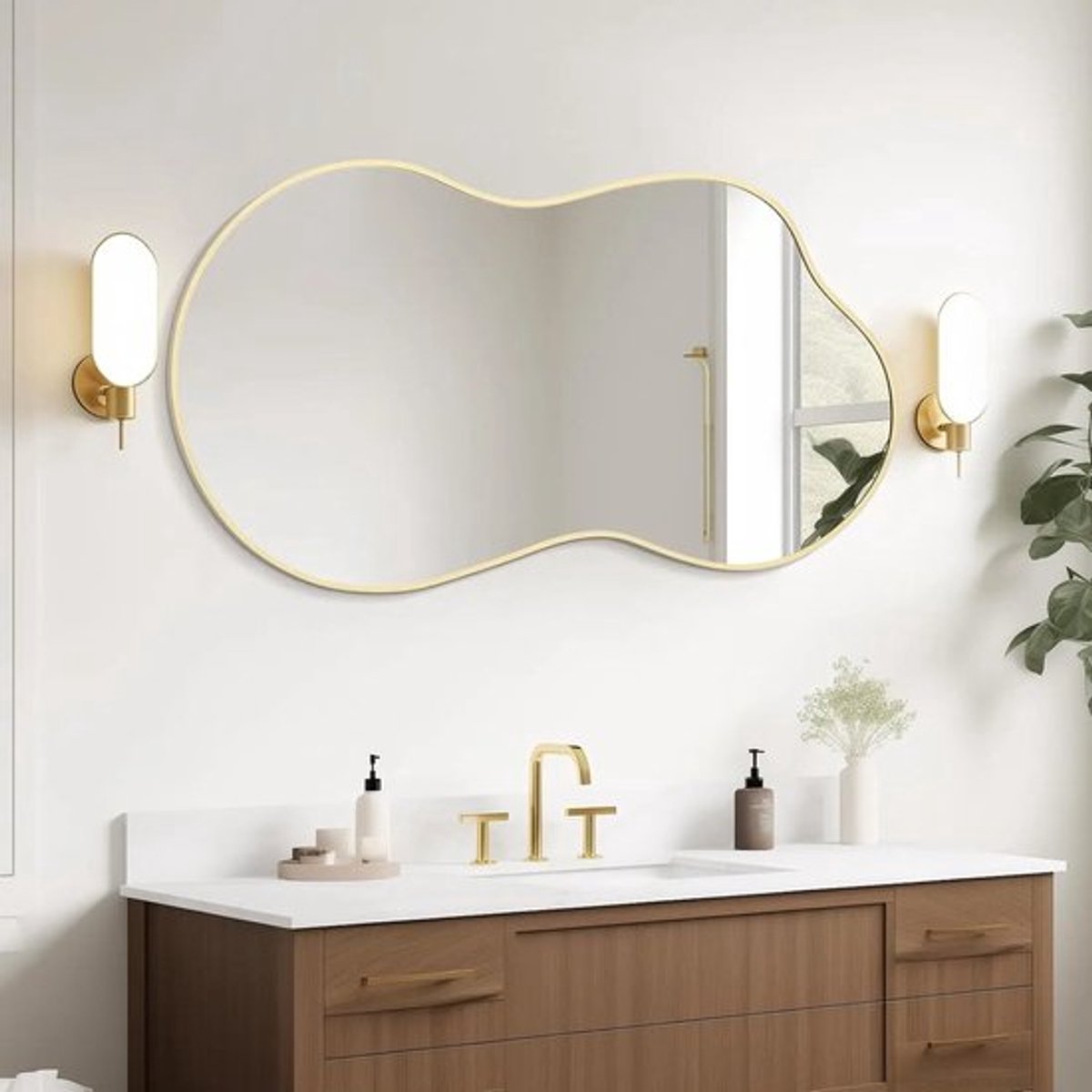Onregelmatige Wandspiegel – Asymmetrische Spiegel – Golvende Spiegel – Decoratieve Spiegel