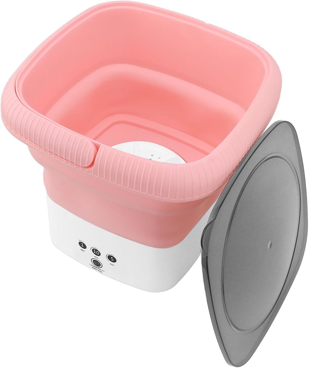 Opvouwbare Wasmachine Mini Wasmachine Kleine Was Krachtige Turbotechnologie 27 x 26 cm Roze