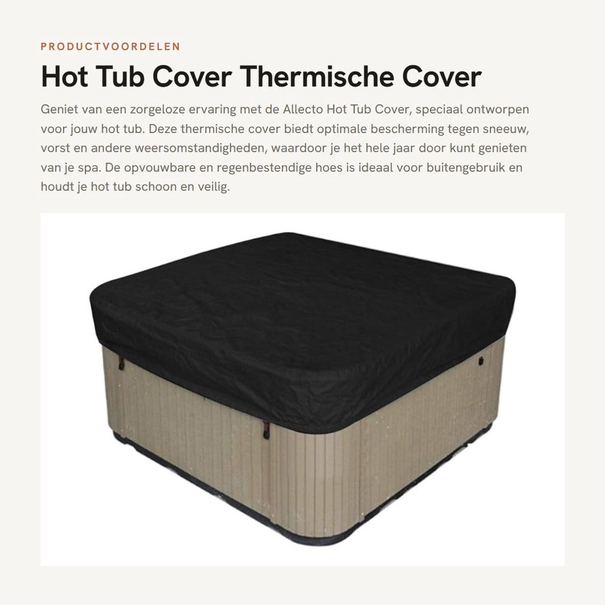 Dailygoods- Hot Tub Cover Thermische Bescherming - Opvouwbare Vervangende Cover - Regenbestendig - Sneeuwbescherming - Stofdicht - 190T Polyester - Spa Cover