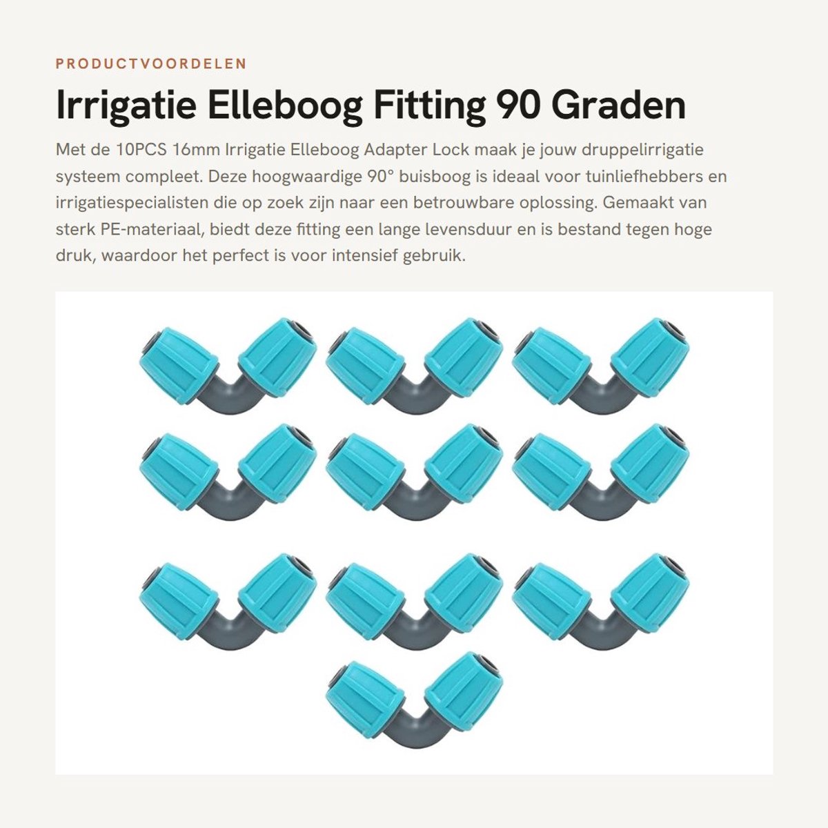 Dailygoods - Irrigatie Elleboog Fitting - 90 Graden Slang Connector - Duurzaam PE-Materiaal - Geschikt voor Druppelirrigatie - 10 Stuks