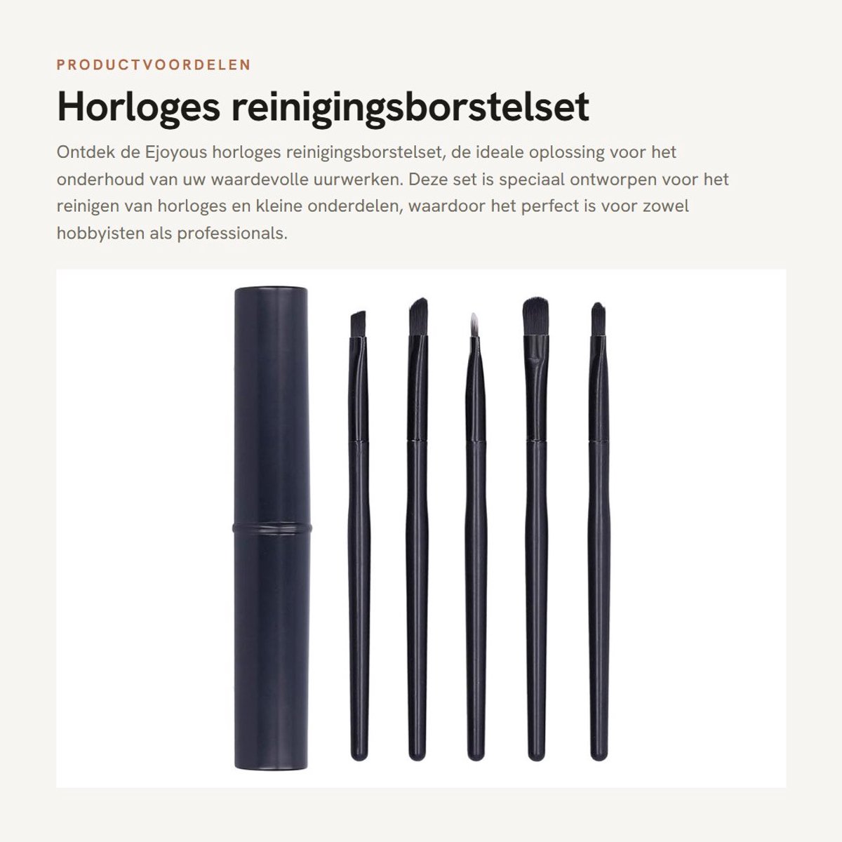 Dailygoods- Reinigingsborstelset voor Uurwerken - Horloge-Reinigingsgereedschap - Zachte Borstels - Opbergdoos - Ideaal voor Horlogemakers - Klein en Praktisch - Horloge Onderhoudsset