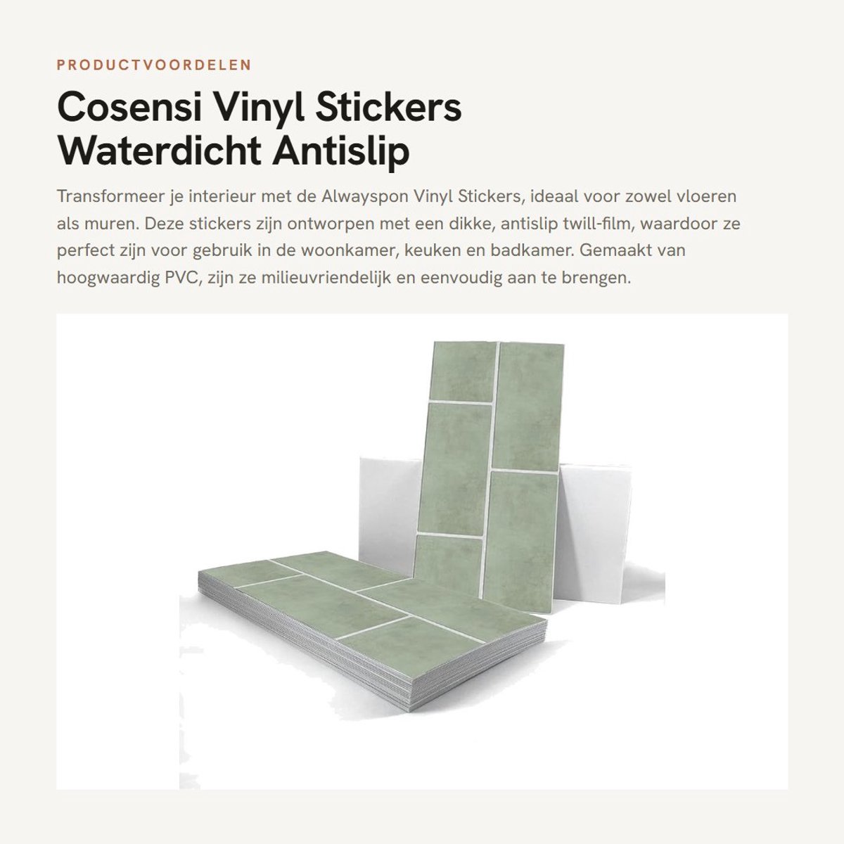 Dailygoods- Vinylstickers Waterdicht - Muurstickers - Vloerstickers - Antislip - PVC - Eenvoudig aan te brengen - Muursticker