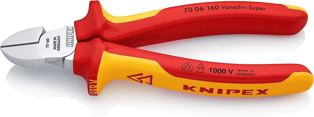 Zijkniptang - Kniptang isolerend - Draad Knippen - Precisie Snijvlakken - 160 mm - Multicolor