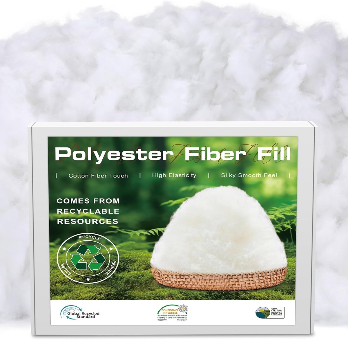 Polyfill Vulling - Polyestervezel - Kussens Vullen - Plantaardige Vezels - 1 kg - Wit