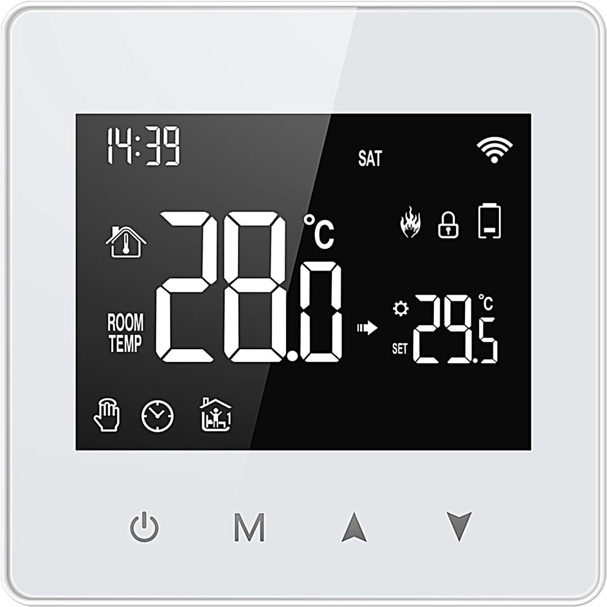Slimme Thermostaatkraan - Radiatorkraan WiFi - Energie Besparen - App Bediening - 8.6 x 8.7 cm - Wit