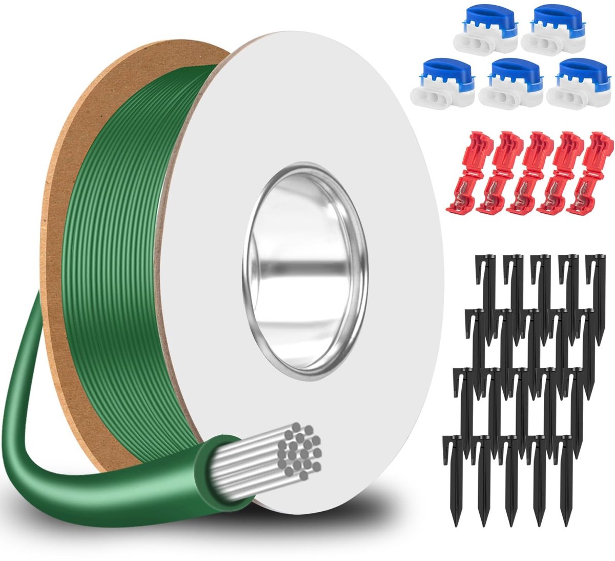 Dailygoods- Begrenzingskabel 50 m - Robotmaaier Accessoireset - Waterdicht - Kabelverbinders - Grondpennen - Aftakkingsverbinders - Robotmaaier Draad