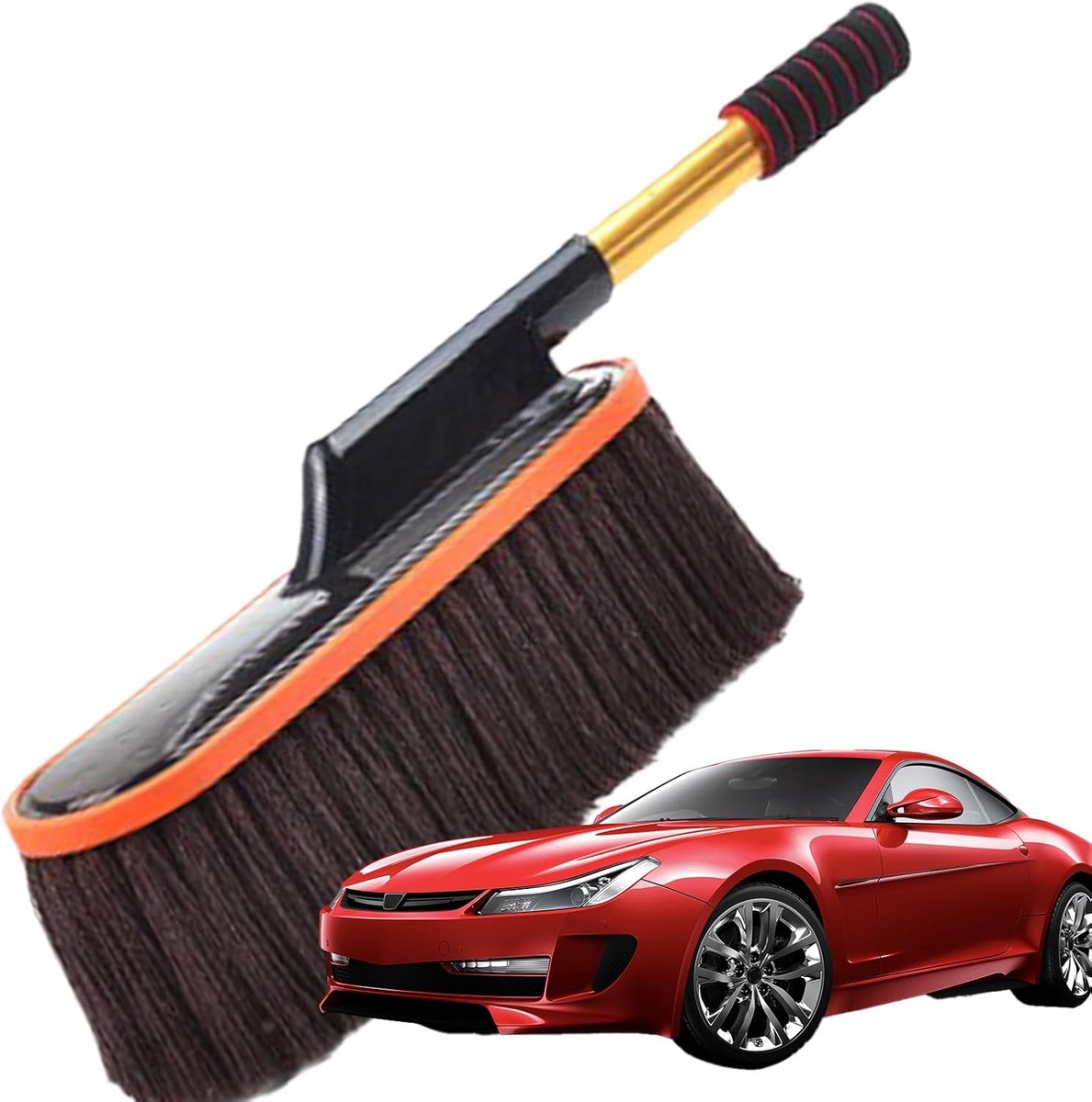 Auto Stofborstel - Detailing Set - Auto Reinigen - Telescopisch Handvat - Verstelbaar - Koffie