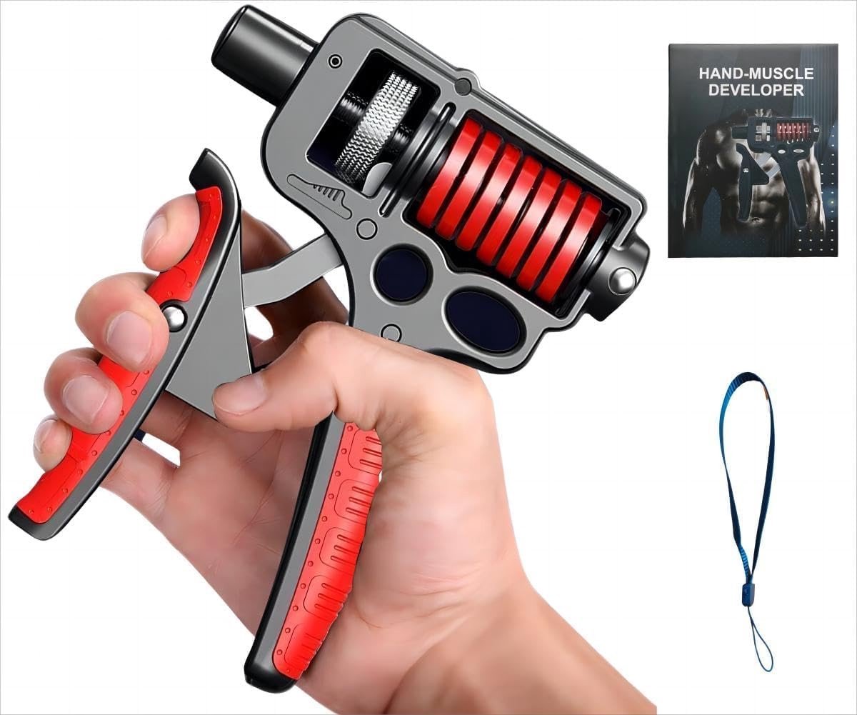 Dailygoods- Handtrainer Verstelbare Weerstand 5-165kg - Grip Kracht Trainer - Vingertrainer - Kaaklijn Trainer - Handknijper - Duurzaam Staal en ABS - Griptrainer