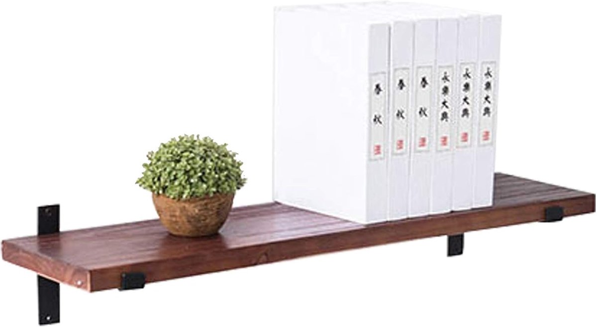 Drijvende Wandplanken - Zwevende Plank - Ruimte Maximaliseren - Massief Hout Metaal - 40-150 cm - Rustiek
