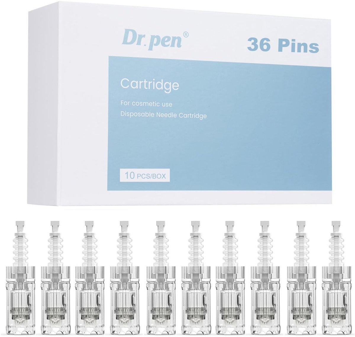 Dailygoods- Cartridges 36 Pins - 10 Stuks - Anti-Rimpel - Hydraterend - Verstevigend - Verbeter Acne Huidproblemen - Voor Gezicht en Lichaam - Microneedles