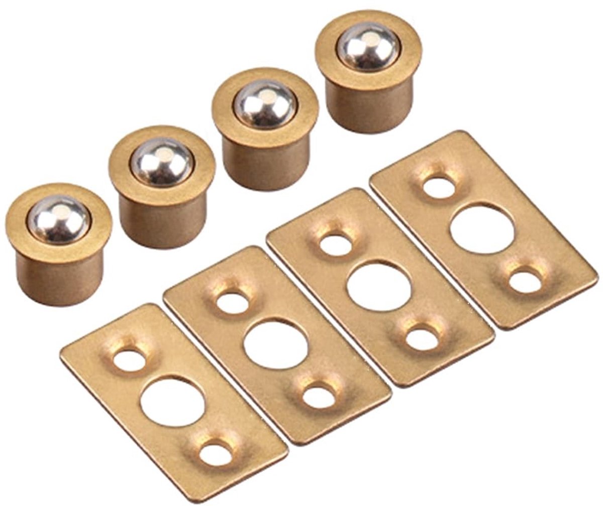 Dailygoods- Deurvanger 8mm Dia - Messing Rollerbal - 4 Stuks