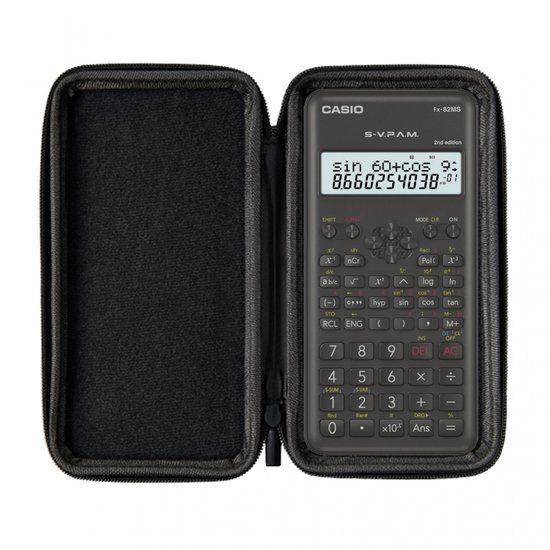 Casio fx-82MS 2nd edition incl. WYNGS Beschermhoes Zwart - Wetenschappelijke Rekenmachine - Basis Pakket