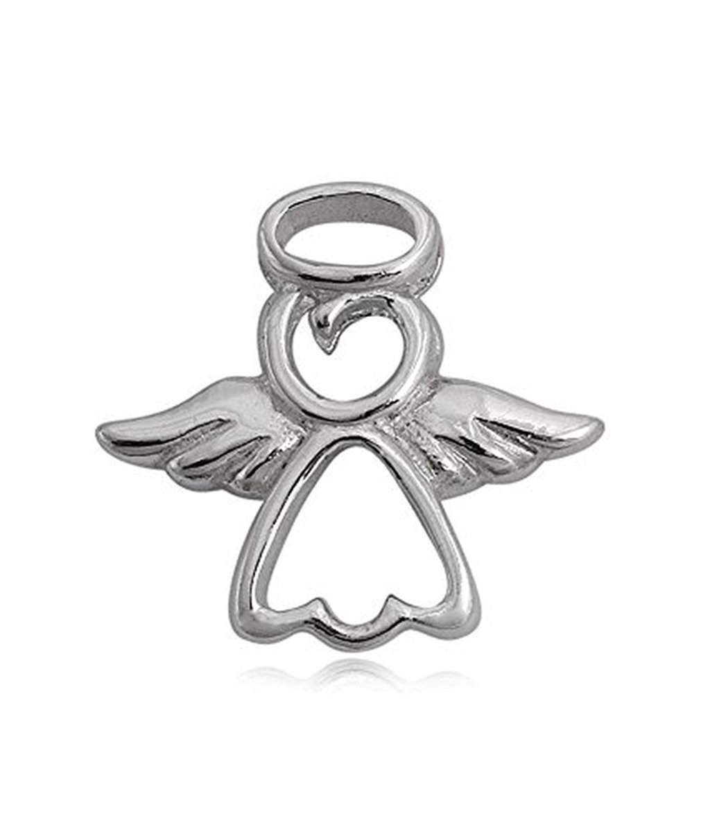 Beschermengel hanger - Gelukspendant - Sieraden dragen - 925 sterling zilver - 15 mm - Zilverkleurig