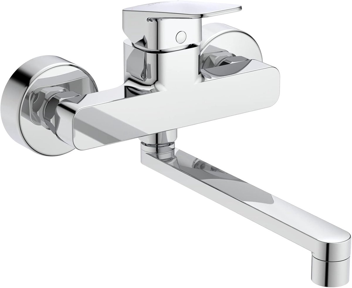 Keukenkraan Wandmodel - Keukenmengkraan Zwenkbaar - Water Besparen - Keramische Cartridge 