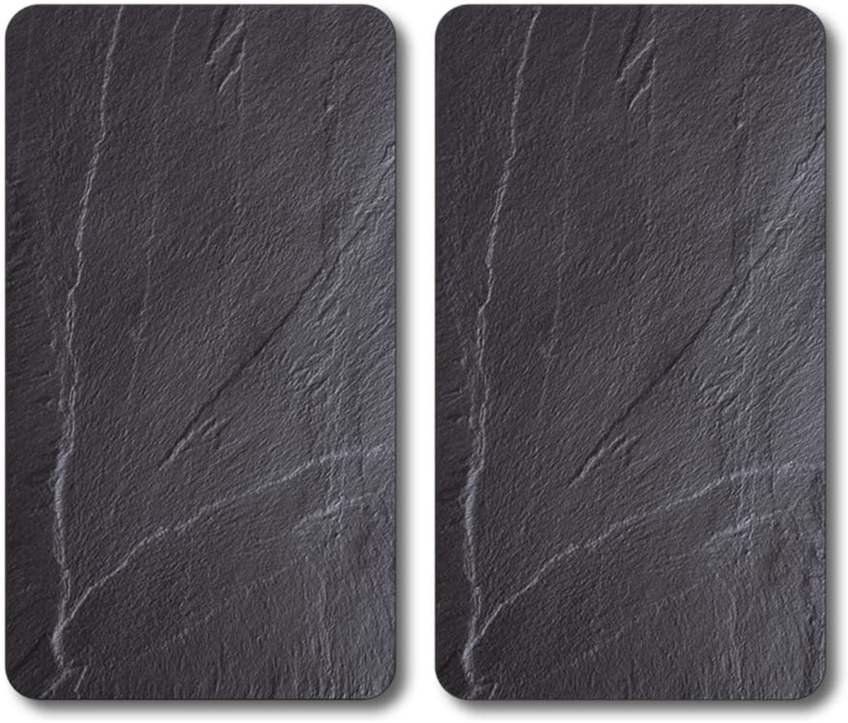 Glazen Snijplaat - Fornuisplaat Buffetplaat - Keuken Werkblad - Gehard Veiligheidsglas - 50 x 28.5 cm - Leisteen Grijs