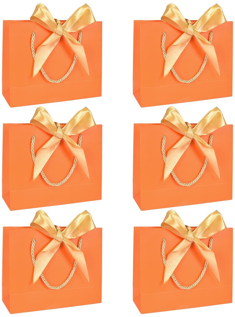 Dailygoods- Geschenkzakjes met stropdas - 6 stuks - Papieren Geschenktassen - Grote Winkeltassen - 28 x 20 x 10 cm - 370g Wit Karton - Cadeauzak