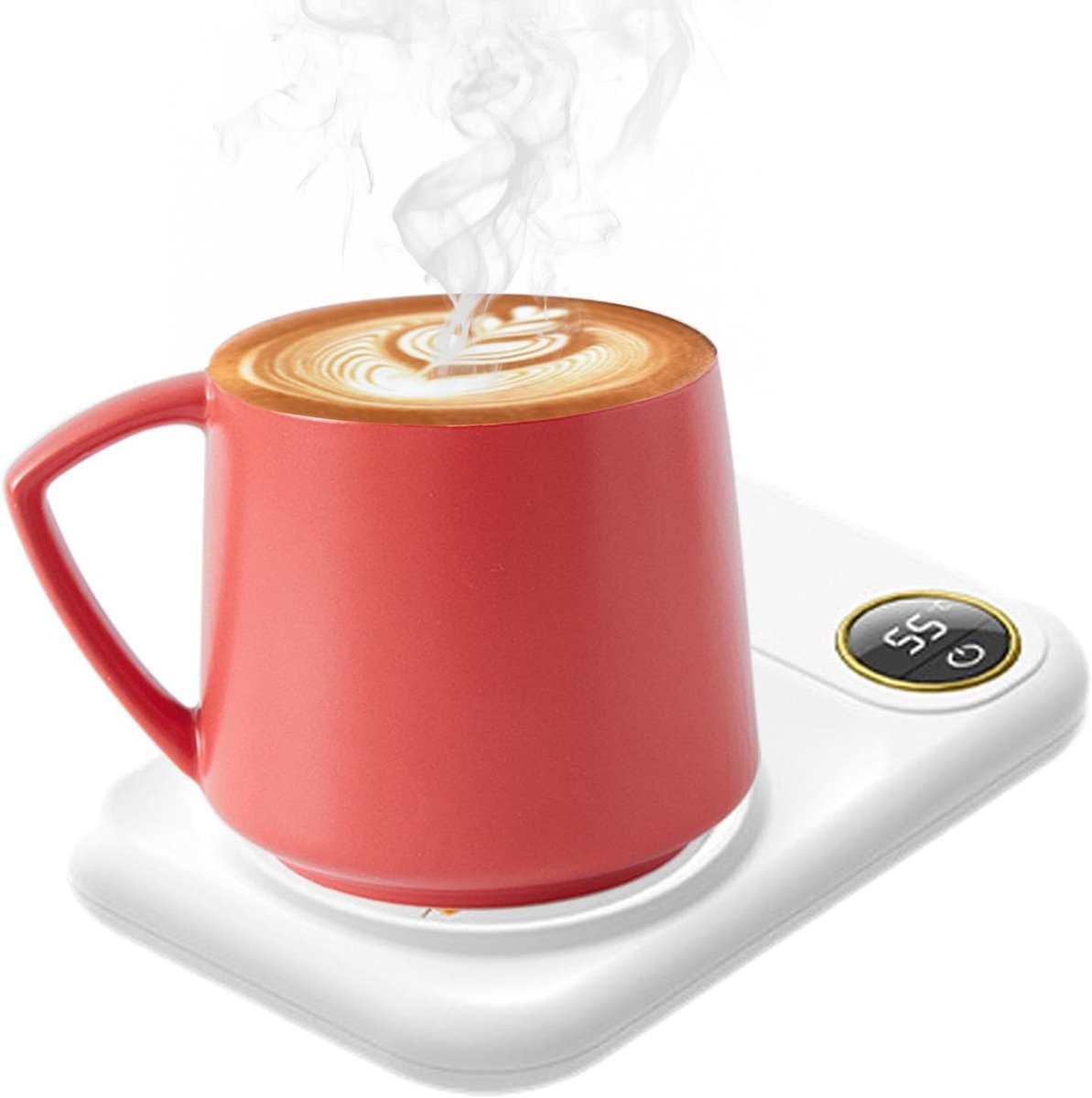 Bekerwarmer - Drankenverwarmer - Dranken Warm Houden - Instelbare Temperatuur - Ruim Verwarmingsplateau - Wit