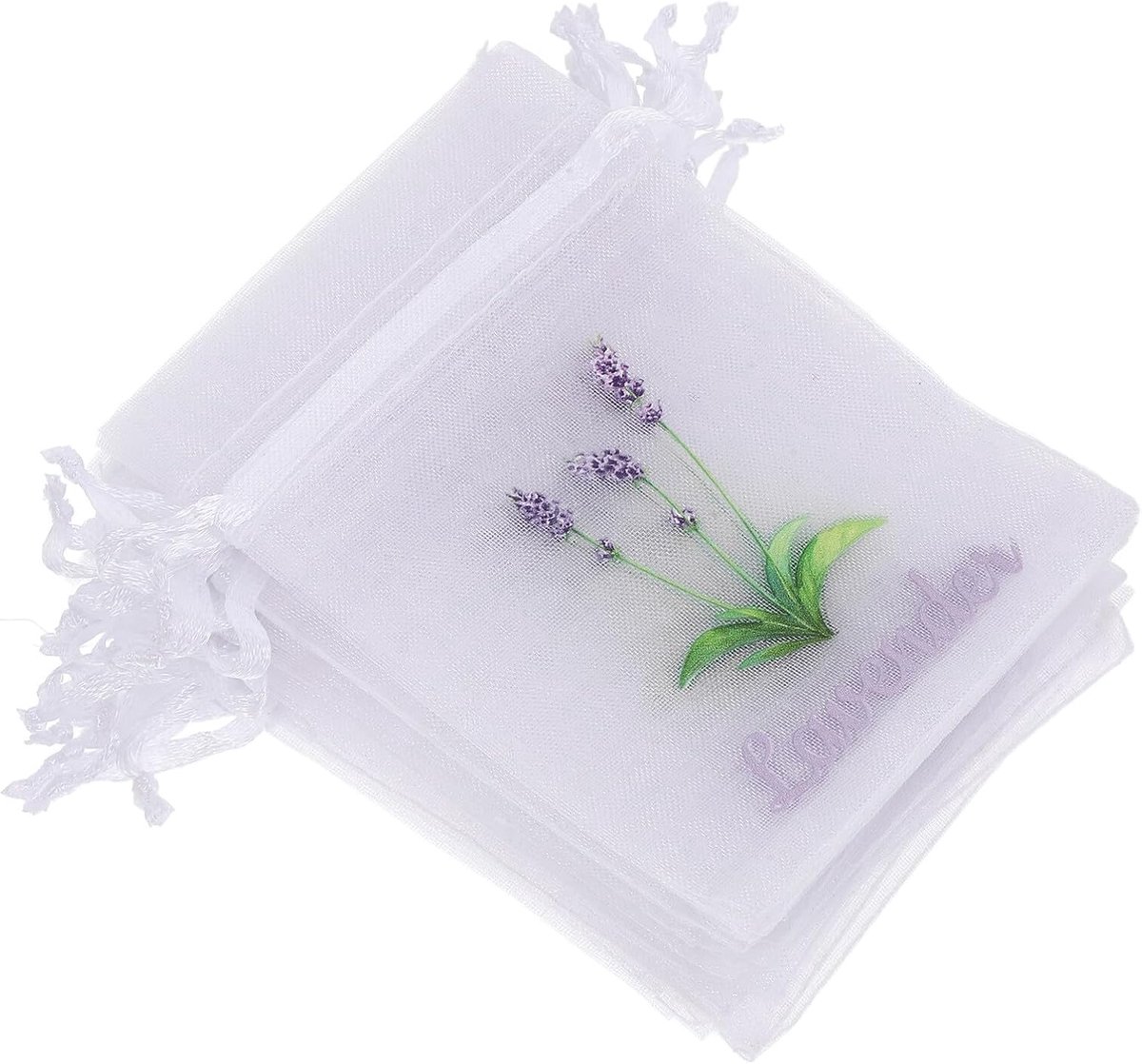 Lege Geurzakjes - Lavendel Zakjes - Opbergen Kruiden - Ademend Mesh Materiaal - 40 Stuks - Wit