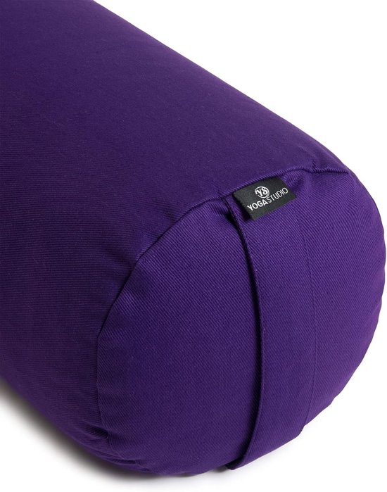 Yoga Bolster - Meditatiekussen Rol - Ontspanning Bevorderen - Biologische Boekweitvulling - 23 x 61 cm - Paars — afbeelding 2