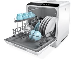 Mini Vaatwasser - Tafelmodel Afwasmachine - Snel Vaat Reinigen - Zonder Wateraansluiting - 4 Personen - Wit
