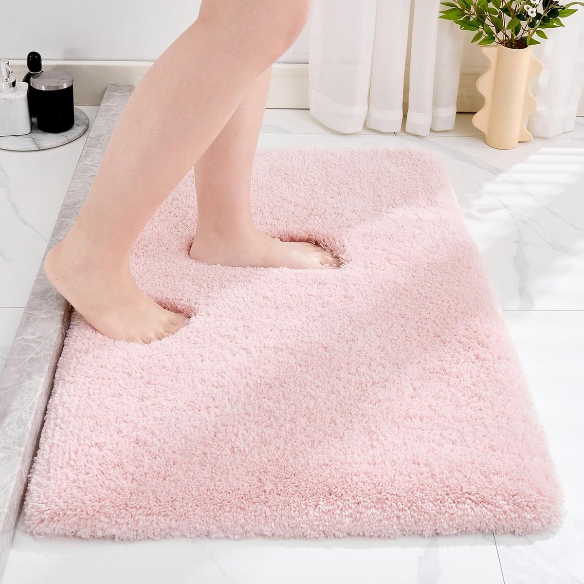 Antislip Pluizige Badkamer Tapijt 17x24 Wasbaar en Luxe voor Douchemat